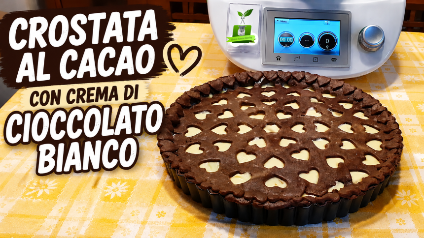 Crostata al cacao con crema di cioccolato bianco