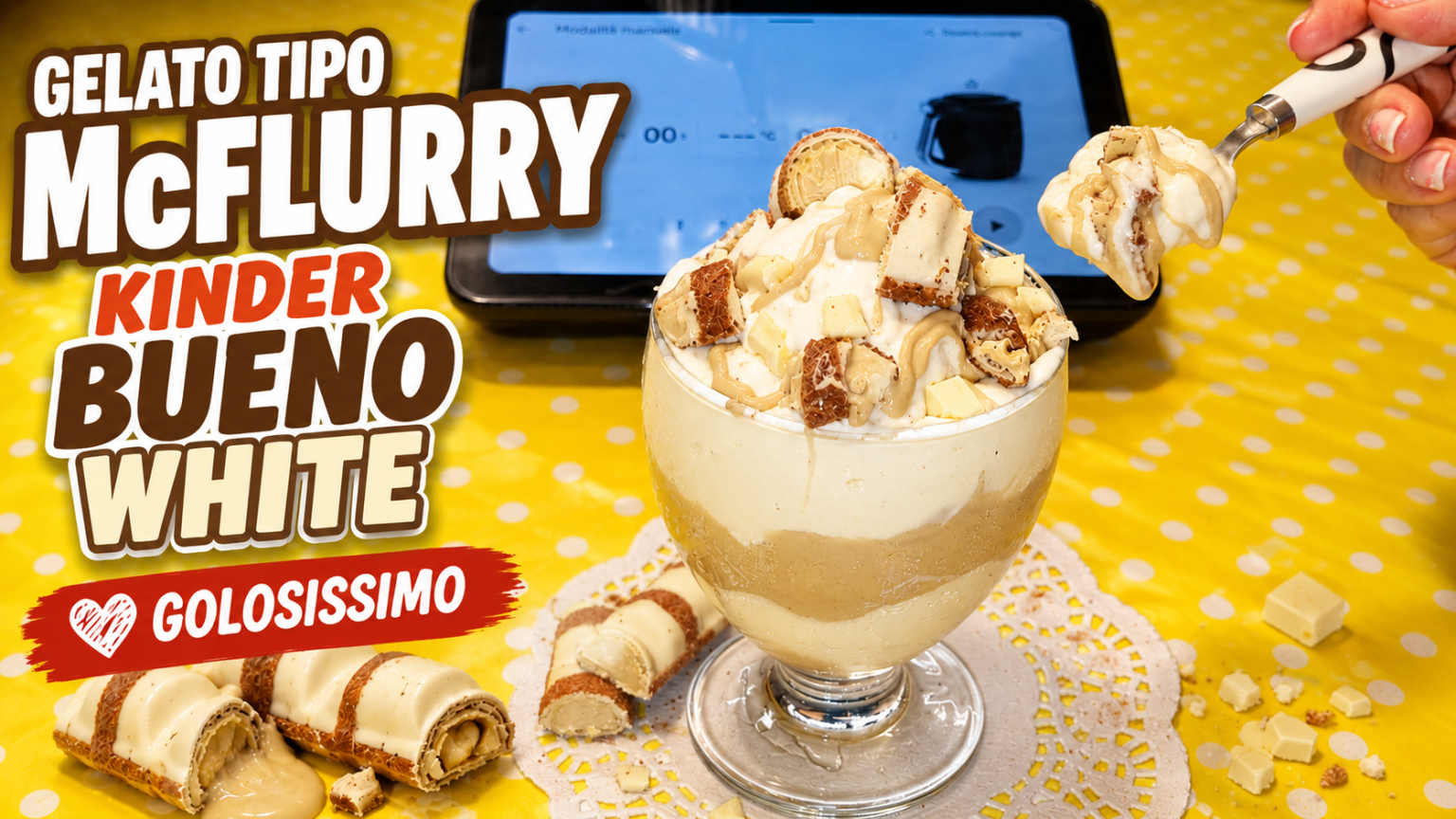 Gelato tipo McFlurry kinder bueno white